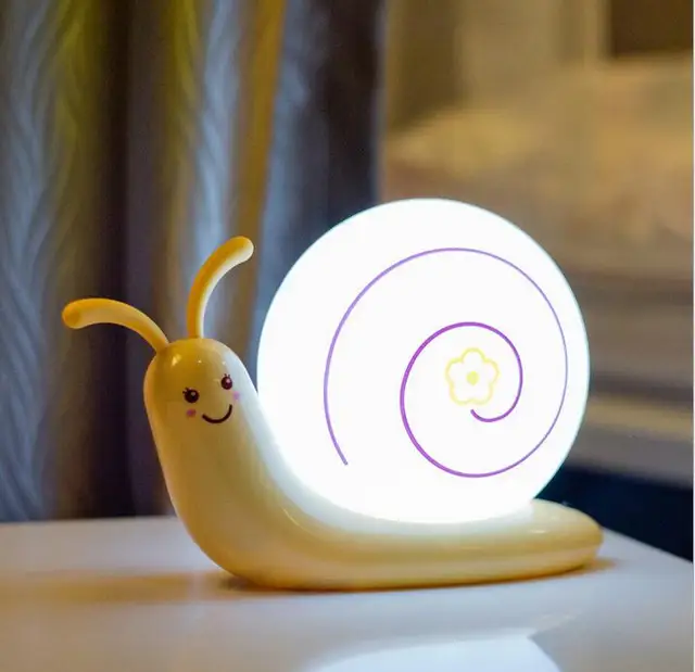 Cute snail USB Rechargeable led night light Energy saving wall lamp for