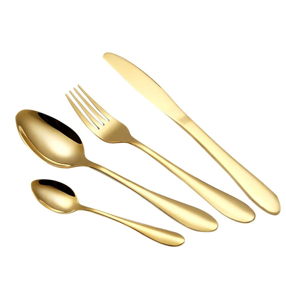 Кухня поставки Портативный tableware4PCS комплект Нержавеющая сталь высококлассные посуда столовая посуда столовые приборы, вилка ложка, чайная ложка# P8