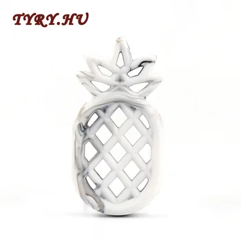 

1pc Food grade Silicone Teether Beads Pineapple Babies Teething Pendant Nursing Soft Safe Toys For Soothe Teething Baby