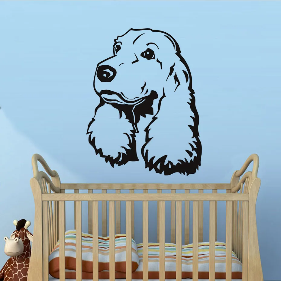 Puppy Dog Cute Wall Stickers For Kids Girls Bedroom Spaniel Head