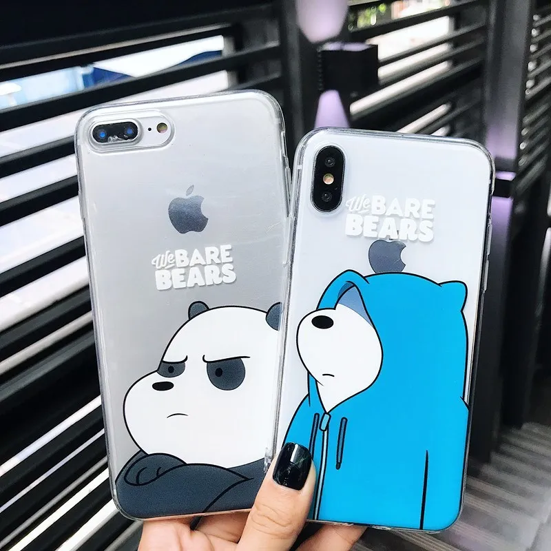 Мягкий чехол для телефона с милыми животными, мы голые медведи, чехол для iPhone 7, забавный мультяшный милый чехол для iPhone 6S 7 8 Plus X XR XS Max, чехол Fundas