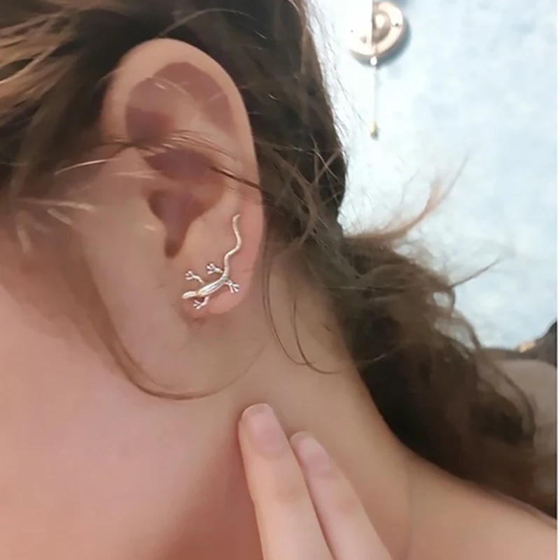 

Tardoo 925 Sterling Silver Hook Earrings for Women Gecko Shape Special Sculpt Hook Earrings Boucle d'oreille fantaisie Jewelry