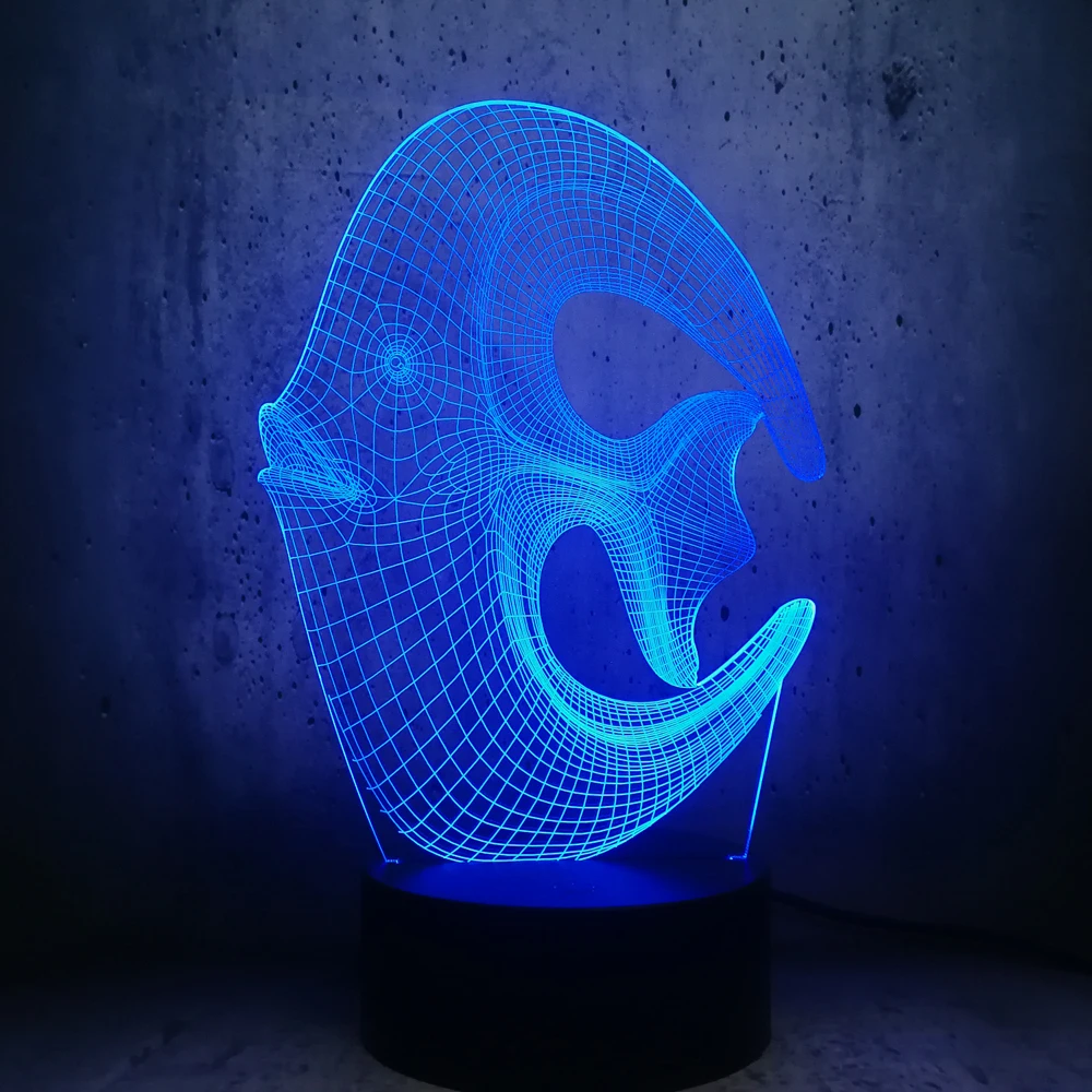 Новый Тропический коралловый 3D USB светодиодный светильник в форме Луны Ichthyic