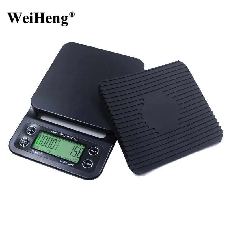 

Digital Coffee Drip Scale with Timer 6.6lb/3kg Kitchen Scale Food Cooking Baking Tool Steelyard Balance weight with Hanger Hole
