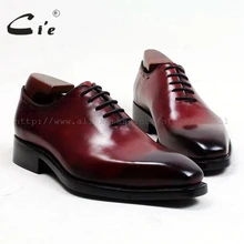 cie square toe patina wine whole cut 100%genuine calf leather handmade men’s shoe goodyear welted leather sole breathable ox497