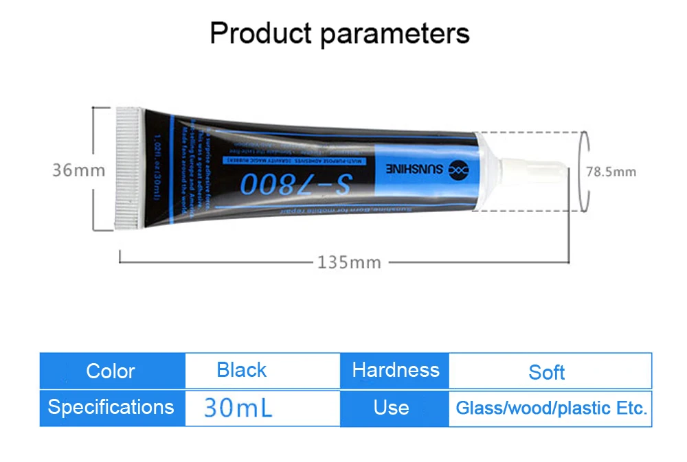 S-7800, 30 мл, клей для ремонта телефона, черный мягкий клей для ЖК-экрана, клейкий клей в рамке, скрепляющий клей для iphone