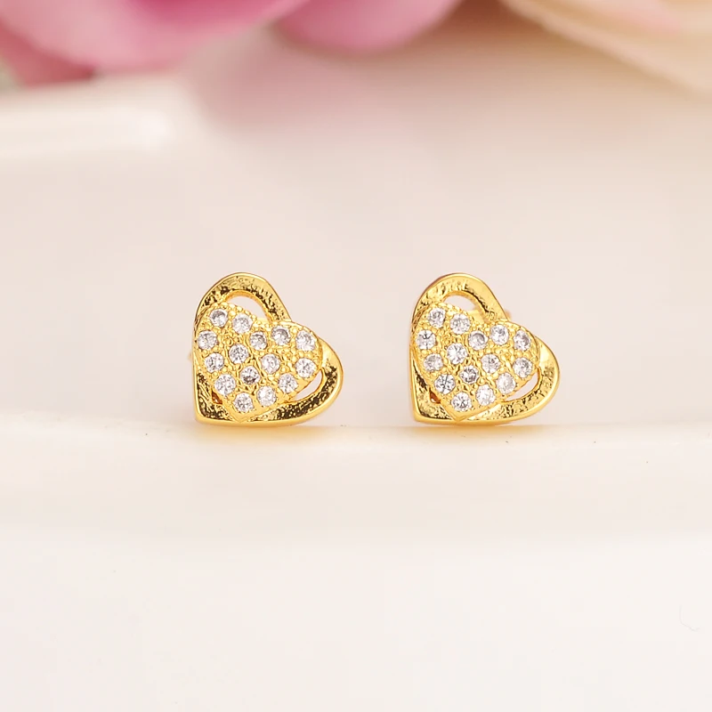 Bangrui Korean Wedding Earrings for Women Earings with Heart Gold Color ...