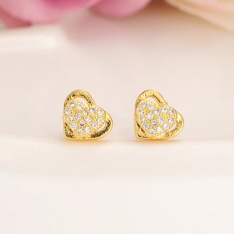 Bangrui Korean Wedding Earrings for Women Earings with Heart Gold Color