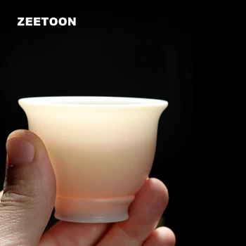 

65ml Boutique White Porcelain Teacup Tea Cup Hat Bowl Chinese Ceramic Kung Fu Tea Set Master Cup Creative Vintage Home Decor