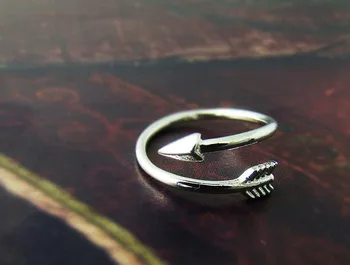 

Wholesale Unique Trendy Arrow Adjustable Ring High Quality Design Gold Silver Arrow Promise Rings Women Gift Overwatch Aros