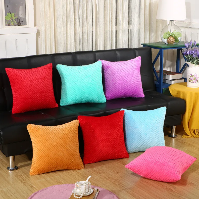 

Decorative Pillows Cushion Cover Pillow Cover Short Plush 43X43cm Home Decor Solid Color Pillow Case Creative Kussenhoes