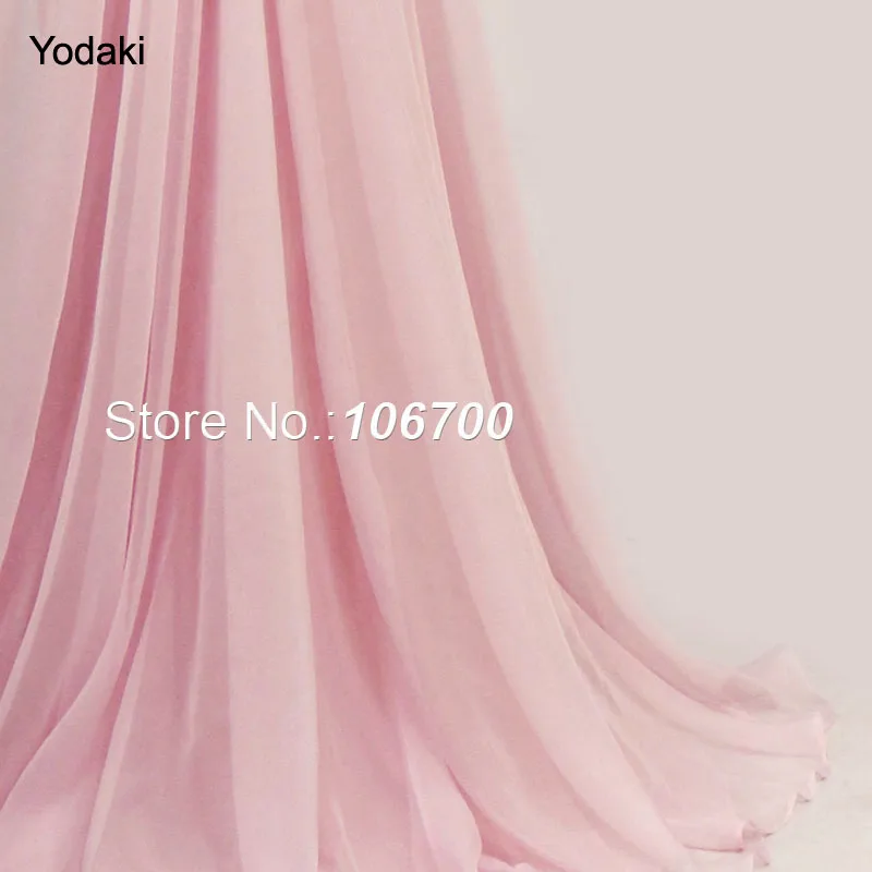 Arabian Style Crystal Beading Evening Dresses Full Length Sleeve Black Illusion High Neck Chiffon Prom Gown 1122 - Цвет: light pink