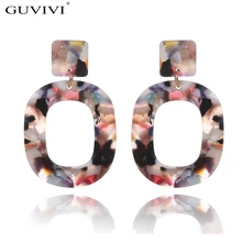 

Wholesale New Vintage Tortoiseshell Drop Earrings For Women Marble Pattern Fashion Geometric Dangle Earrings Female Jewelry