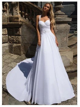 

New Off The Shoulder Chiffon Lace Applqiues Wedding Dresses Sequin Beading Backless A-line Long Boho Bohemian Wedding Gowns 2020