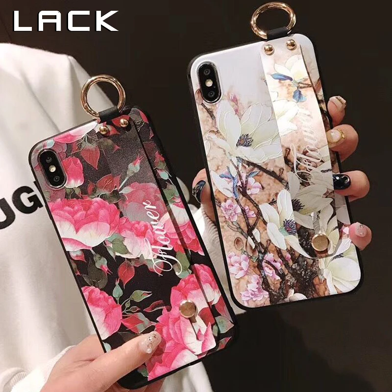 Чехол для телефона LACK с цветами iphone 12 11Pro Max XS X XR 8 7 Plus mini ремешок на запястье руку