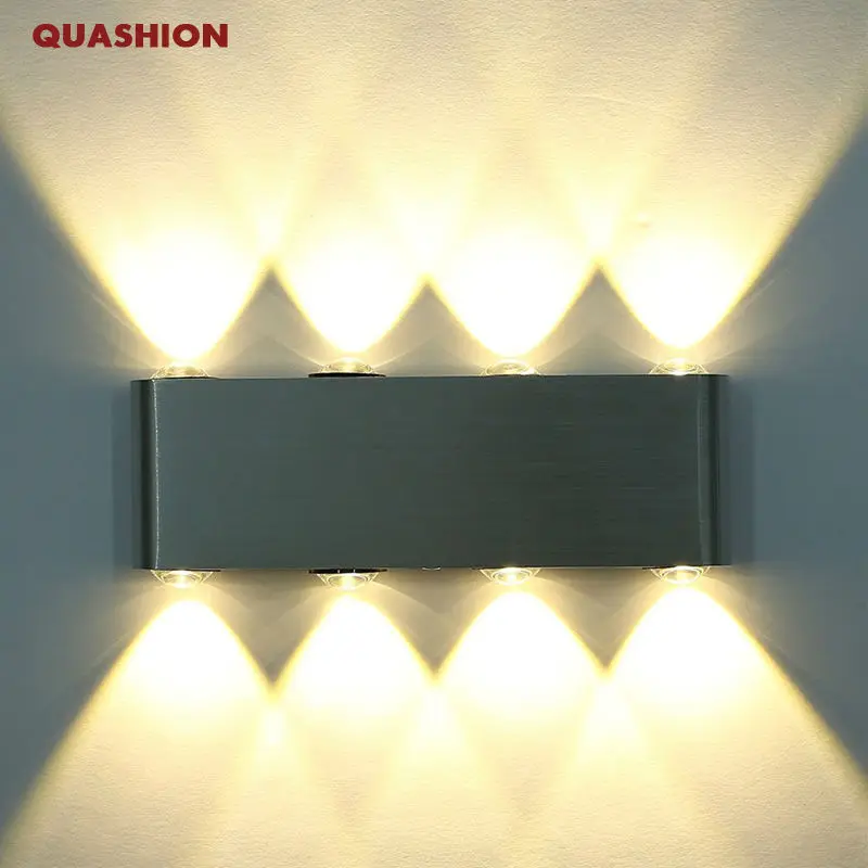 Cena Nowoczesny prostokąt LED 8W kinkiety ścienne oprawa oświetleniowa aluminium High Power 8 LED Up Down miejsce na lampę ścienną kinkiet oświetlenie