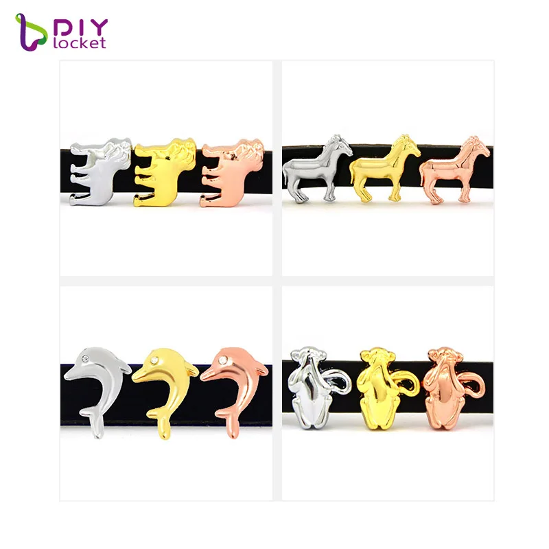 

New! 8MM Slide Charms Animals 10 pieces/ lot Fit DIY Wristband Belt & Bracelet LSSC301-362