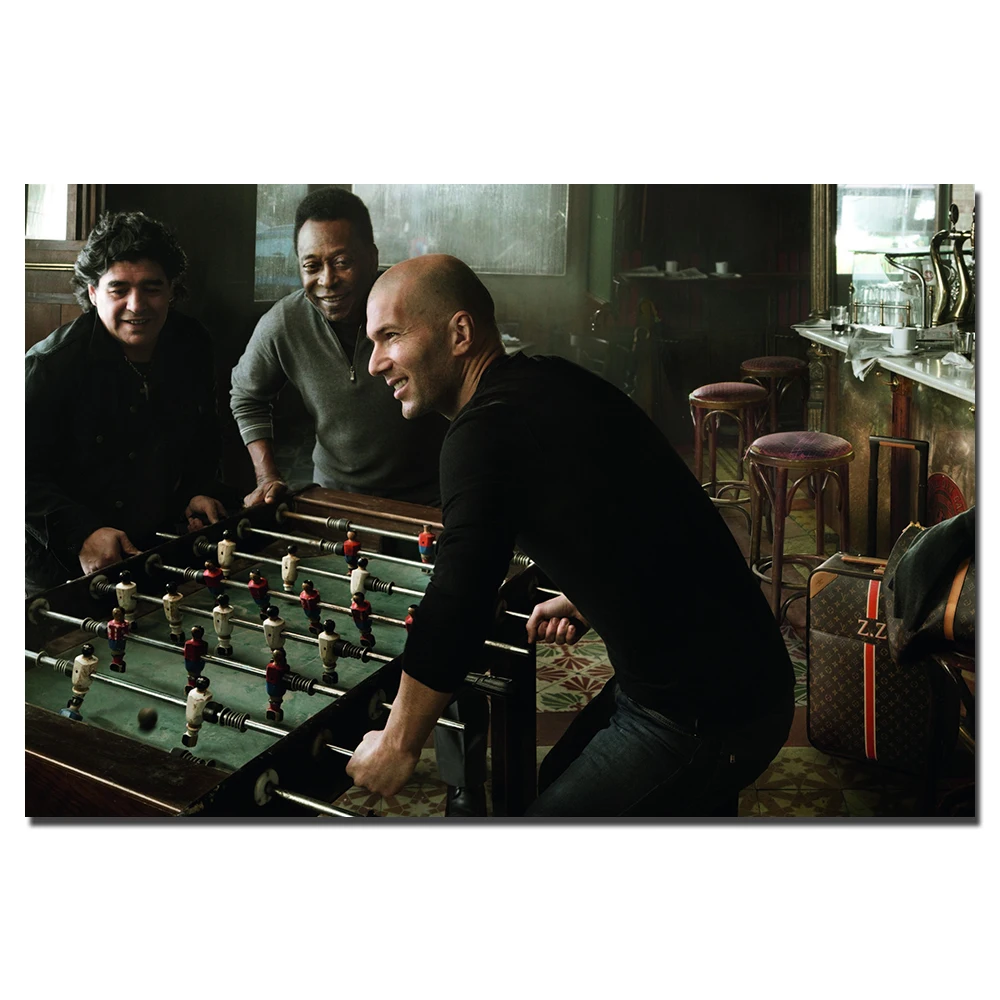 Zidane Pele Maradona игровой стол футбольный постер тканевая ткань принт живопись для