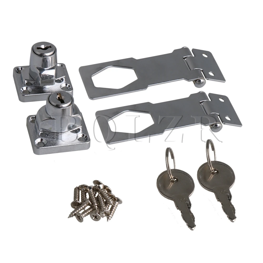 2PCS 2.5" Length Silver Zinc Alloy Alike Key Hasp Twist Knob Keyed