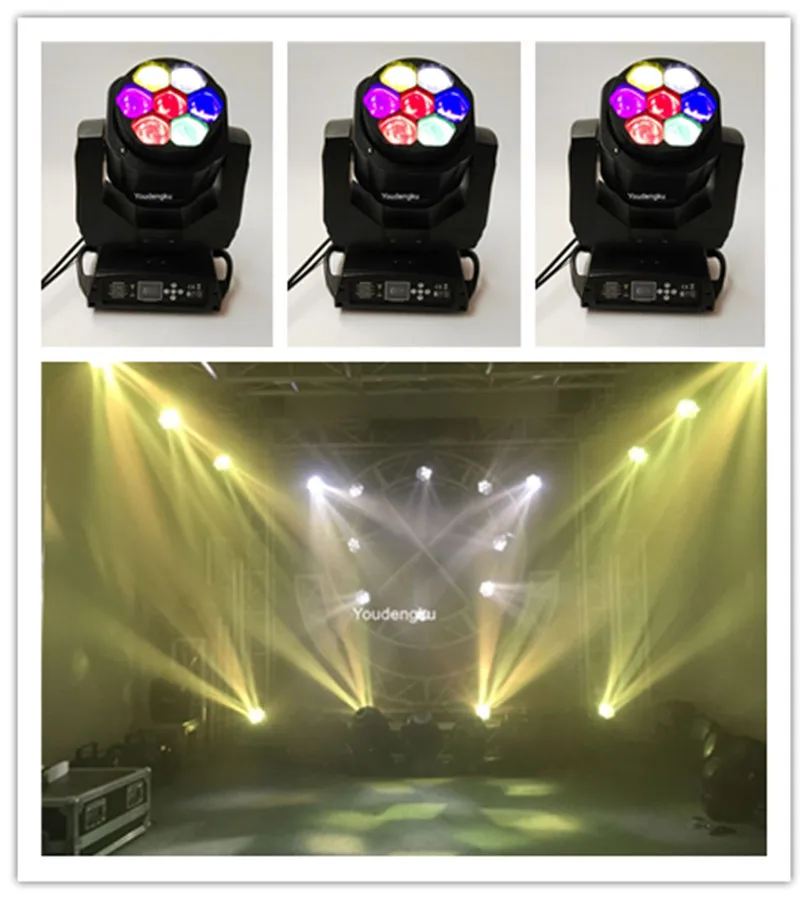 12pcs Stage Beam Effect Moving Head Concert Lights 7x15w RGBW 4in1 wash led beam Zoom b eye moving head light