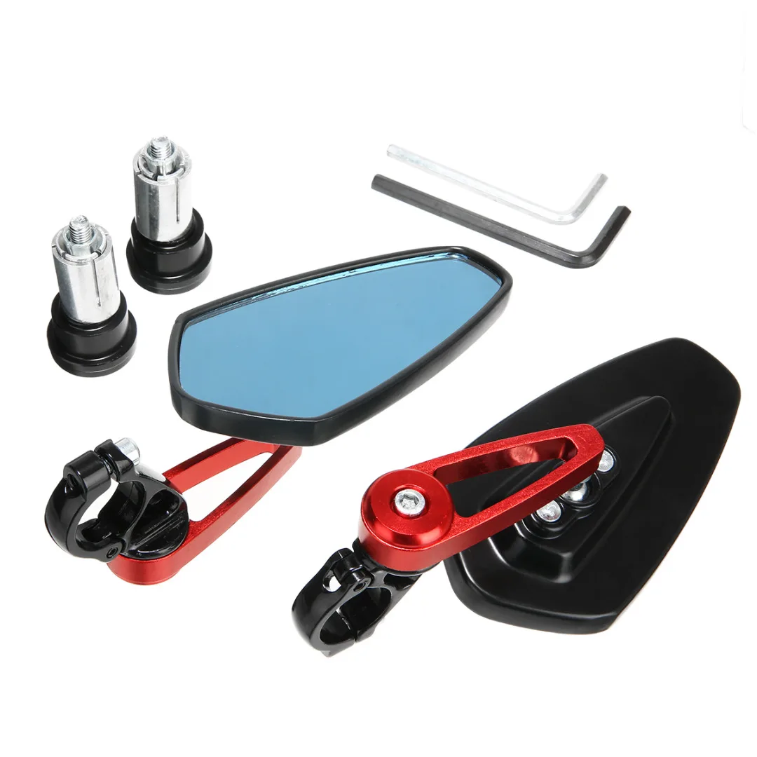 Mayitr 1 Set Motorcycle Aluminum 7/8" 22mm Bar End Side Rearview Mirror Universal Motorbike Bike Handlebar Rear View Mirrors