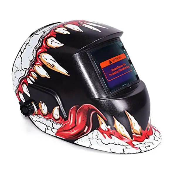 BMBY-автоматический затемняющий сварочный шлем с солнечной батареей Регулируемая MIG TIG ARC профессиональная Сварочная маска (Дьявол зуб)