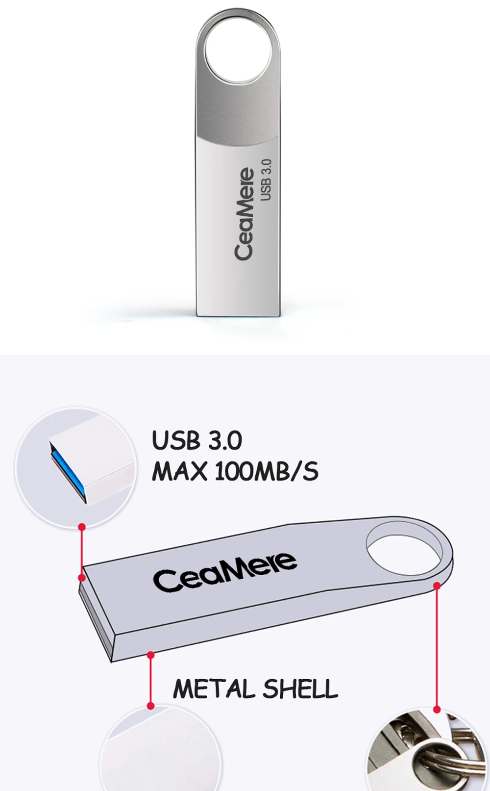 CeaMere USB флеш-накопитель 256 ГБ/128 ГБ/64 Гб/32 ГБ/16 ГБ флеш-накопитель Флешка флеш-накопитель USB 3,0 карта памяти USB диск бесплатно OTG