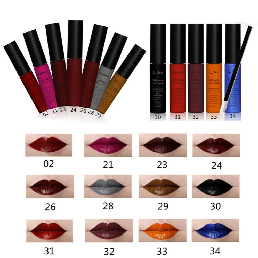 12pcs Waterproof Liquid Lip Gloss Lipstick + Lip Liner Pen + Lip
