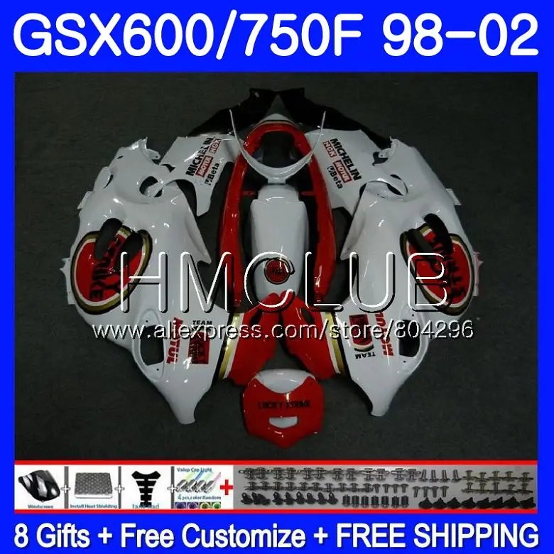 

Bodys For SUZUKI KATANA GSXF 750 600 GSXF750 98 99 00 01 02 2HM.11 GSX750F GSXF600 Lucky Strike 1998 1999 2000 2001 2002 Fairing