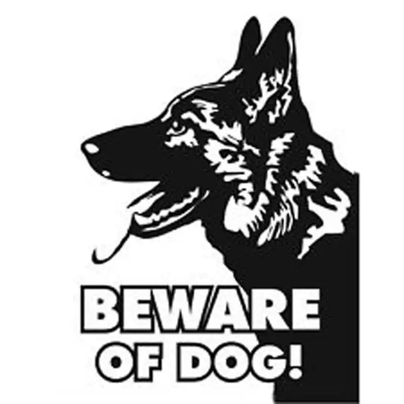 beware of dog decal