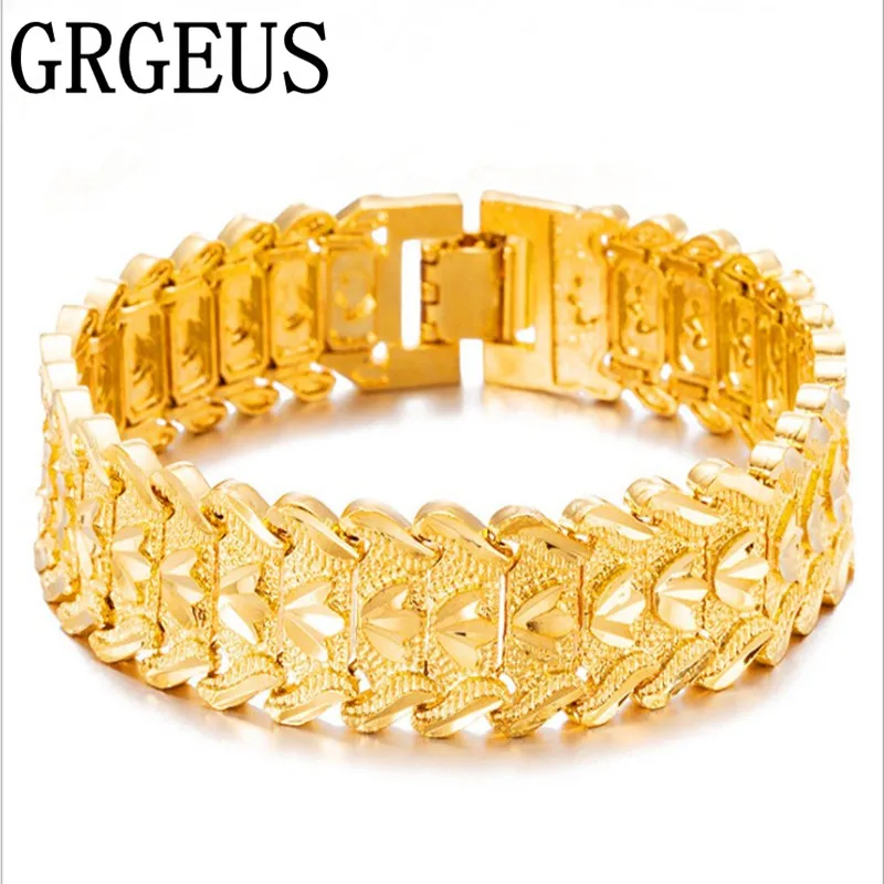 

GRGEUS Wholesale Price Sales Fashion Male Jewelry Gold Color Stainless Steel Mens Bracelets 2017 Nest Shape Bracelet Men