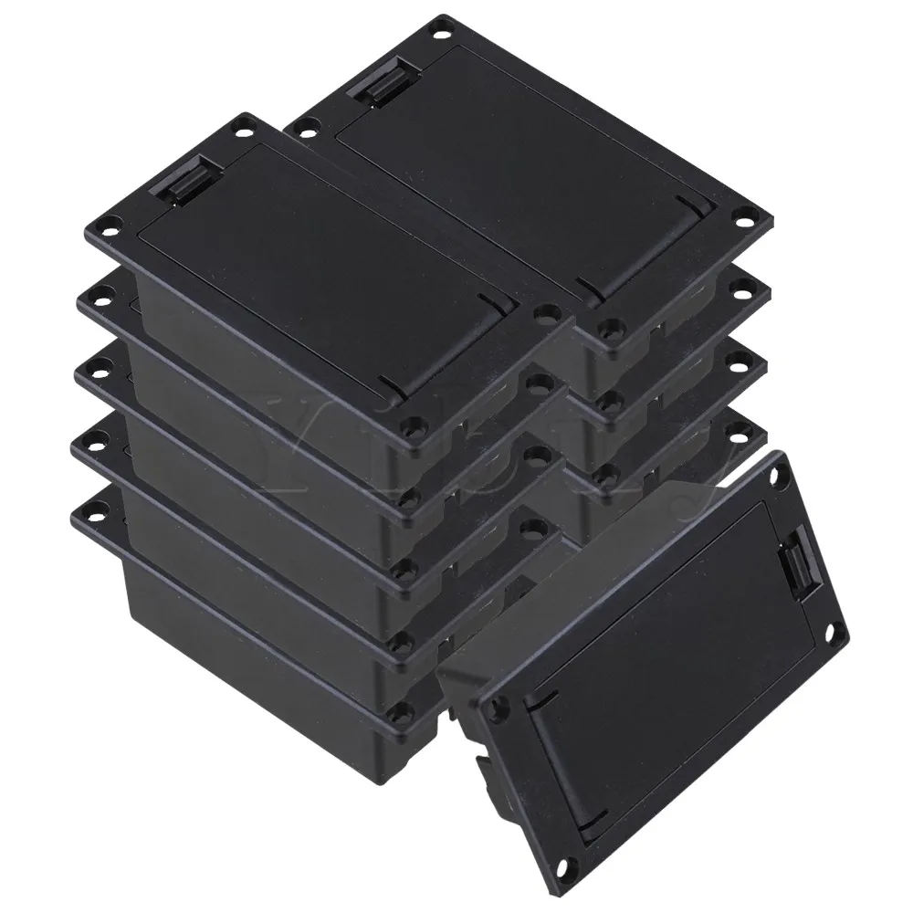 Yibuy Guitar Bass 9V Battery Case Box Compartment Cover Blackin Guitar