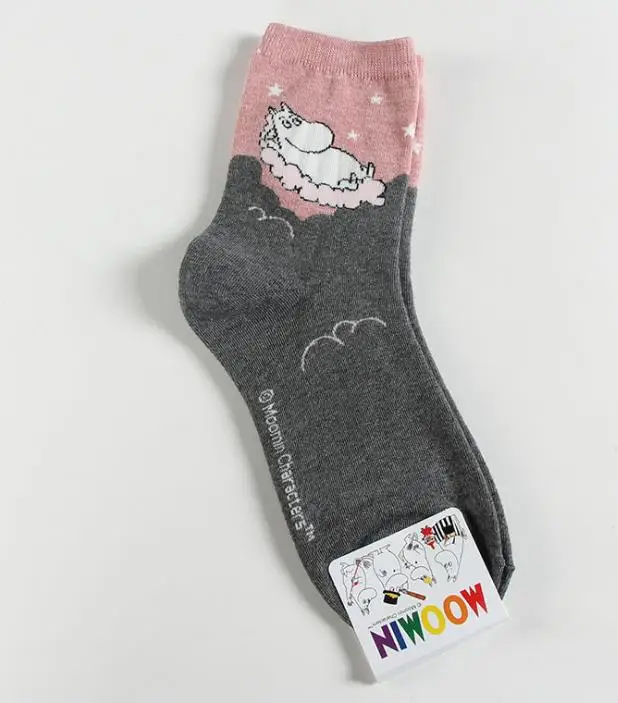 Moomin Valley/милые носки для косплея с героями мультфильмов модные смешные носки Харадзюку Cortas De Mujer; сезон весна-лето; розовые короткие носки - Color: 8