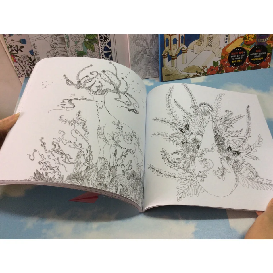 82 страницы мечта взрослых раскраски граффити Живопись Рисунок Secret Garden раскраска