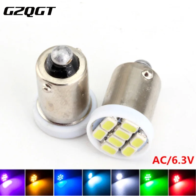 1 шт. Ba9s 44 47 T11 T4W штифта AC 6 V/6,3 V 1206 3020 8SMD светодиодный пинбол машины лампочка лампа не ghosting/анти-мерцание