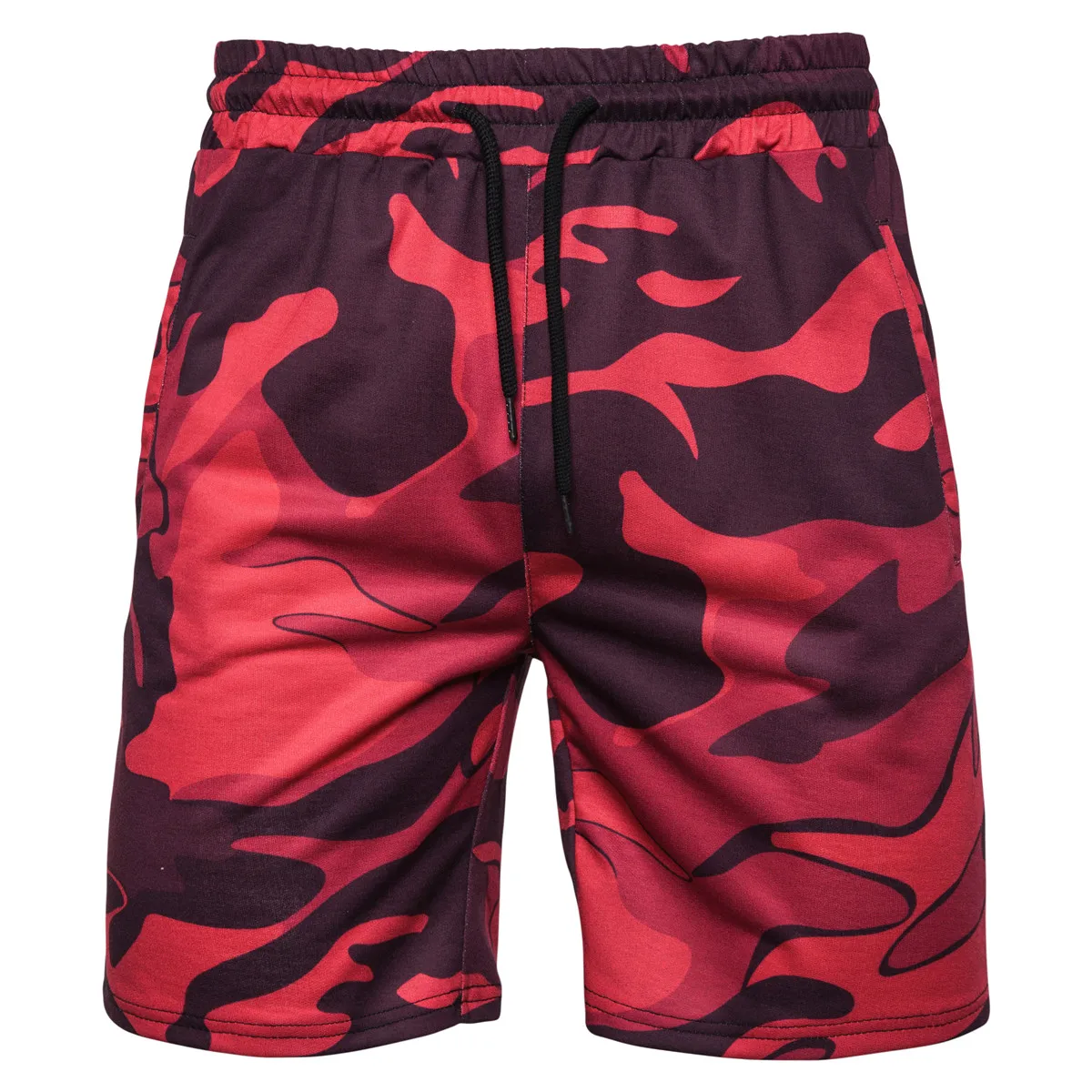 Мужские новые мужские камуфляжные уличные спортивные шорты модные повседневные шорты - Цвет: Красный