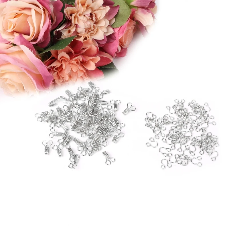 

50 Pairs Hook and Eye Fasteners for Fur Dress Skirt Collar Bra Sew On DIY Accessory