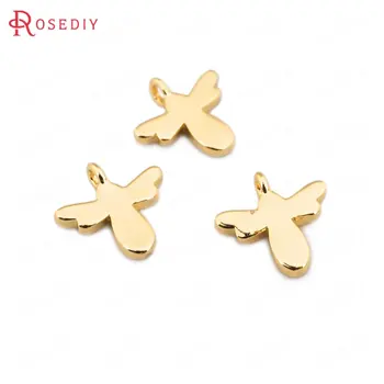 

(33561)10PCS 9.5*9.5MM 24K Gold Color Brass Angel Charms Pendants High Quality Diy Jewelry Findings Accessories wholesale