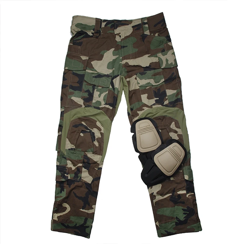 airsoft paintball hunting accessories G3 tactical training pant military pants with knee pad set compact uniform for shooting WL (4)