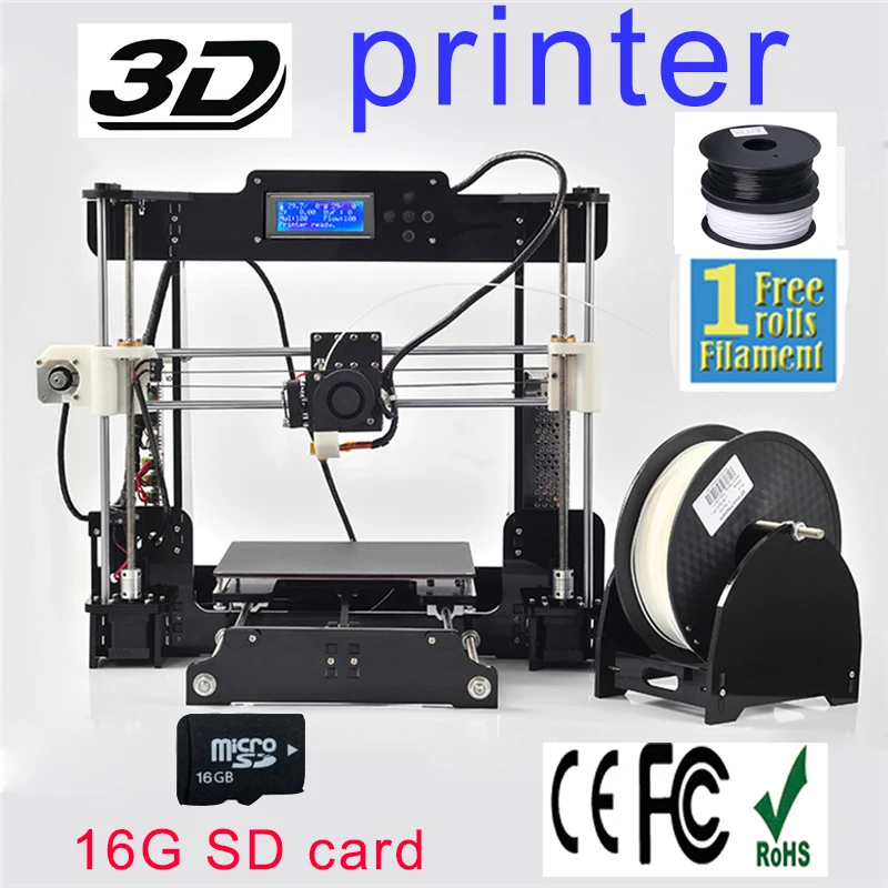 Upgraded Quality High Precision Reprap Prusa i3 DIY 3d Printer kit with 1 Roll Filament 16GB card for Free impresora imprimante