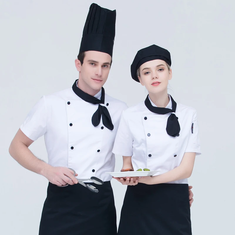 Костюм повара форма для работников отеля для мужчин шеф-повар Кухня куртка синяя рубашка с короткими рукавами форма офицантки шеф-повар куртка для женщин