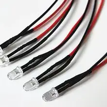 F3 3 мм теплый белый красного, зеленого, синего, желтого, оранжевого, розового и фиолетового цветов RGB 24 V Светодиодный светильник с 20 см провод для игрушка «сделай сам» штекер x 100 шт