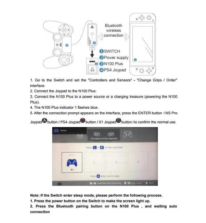 Dealonow беспроводной адаптер bluetooth для переключатель nintendo ps4 беспроводной контроллер для nintendo switch COOV N100 плюс