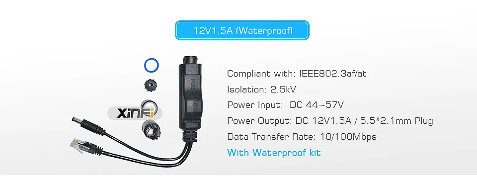48 V до 5 V 12 V Active изолированный PoE Splitter IEEE802.3af/на 12 v Водонепроницаемый сплиттер 5 v Micro USB poe для Raspberry Pi