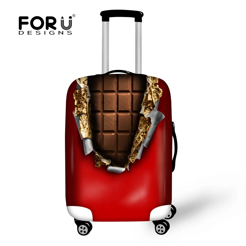 FORUDESIGNS 3D Chocolate Travel Suitcase Luggage Cover For 18 20 22 24