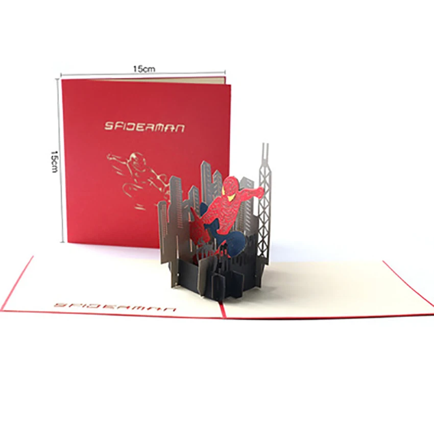  3d greeting card creative gift cartoon spiderman New Year Christmas birthday card business postcard - 32963901612