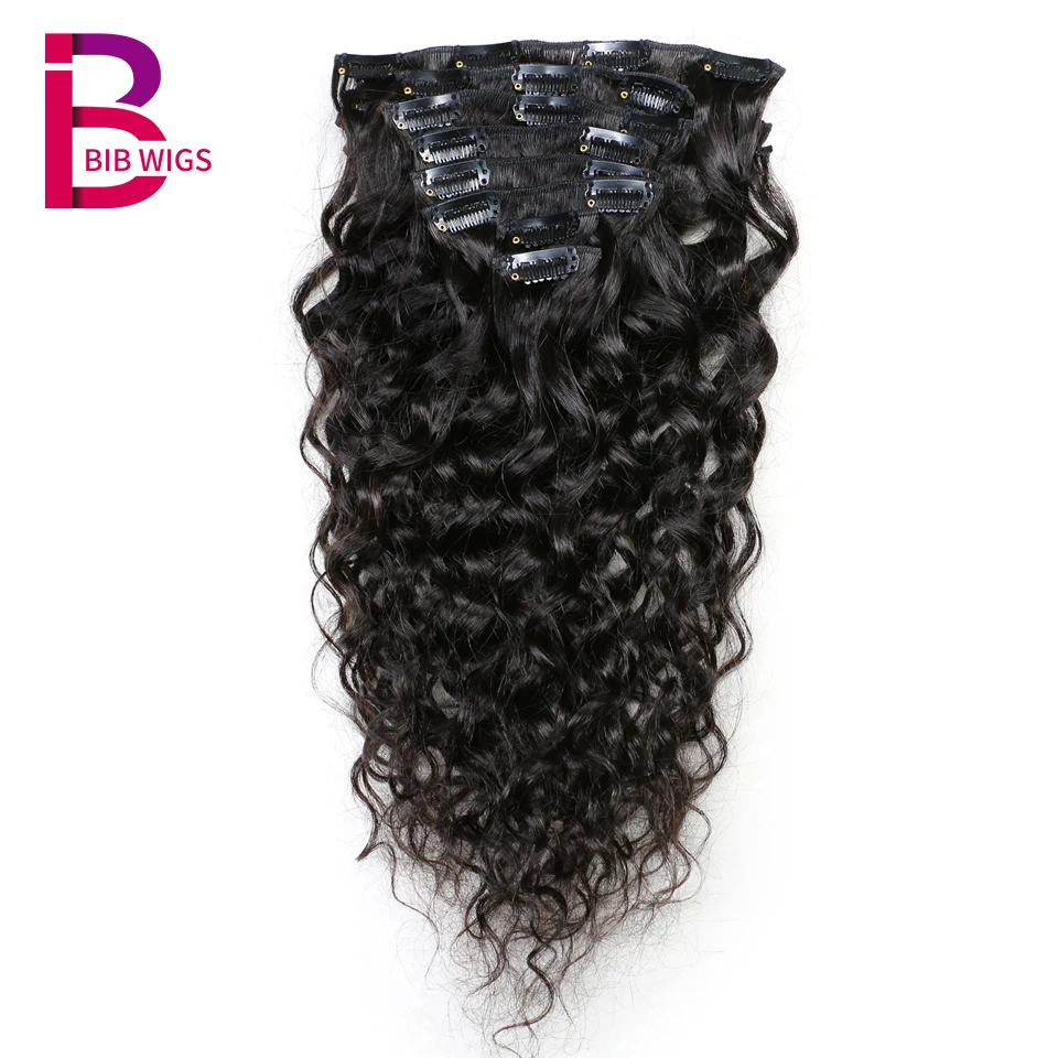 

Clip In Human Hair Extensions Remy Brazilian Natrual Wave Clip Ins 8Pcs/Set 120G Usual Need 2-3 Piece Make Full Head BIB hair