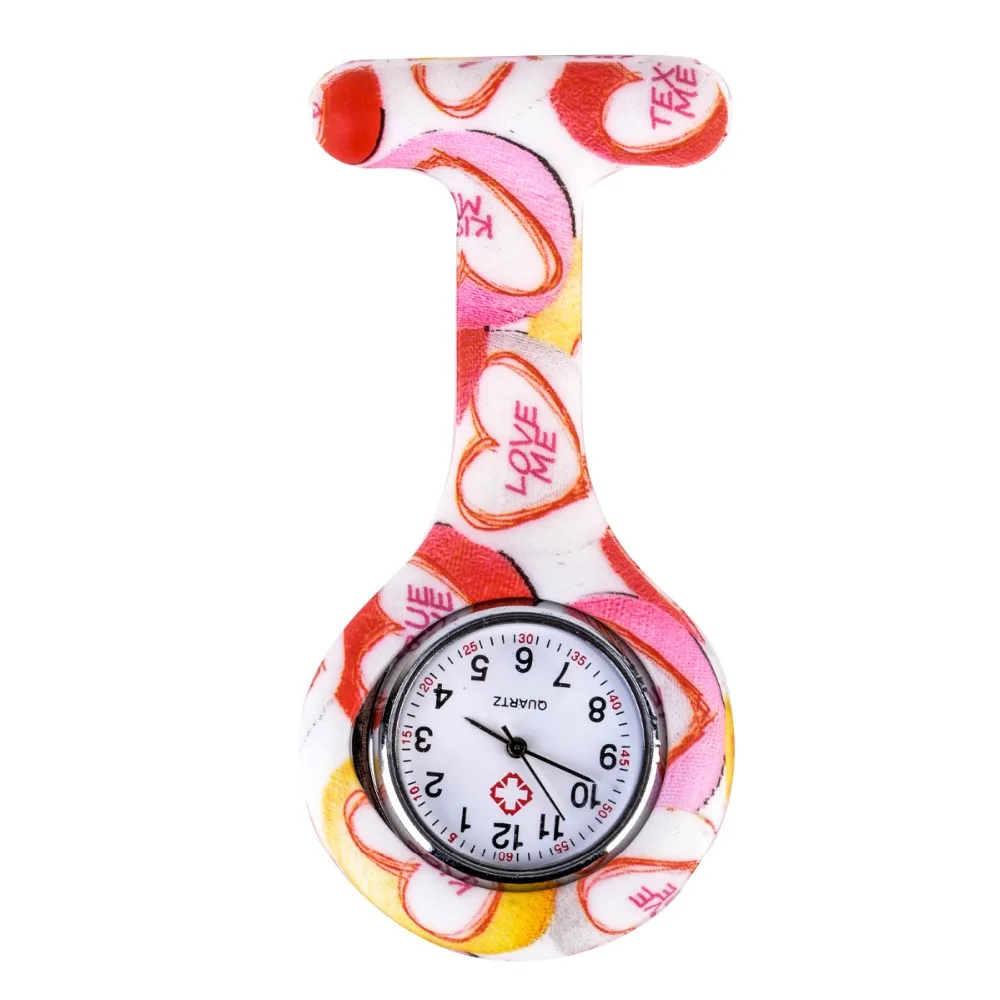 Shellhard модные принты красочные Медсестер Часы доктор Портативный брелок карманные часы Броши кварцевые Спецодежда медицинская круглые часы