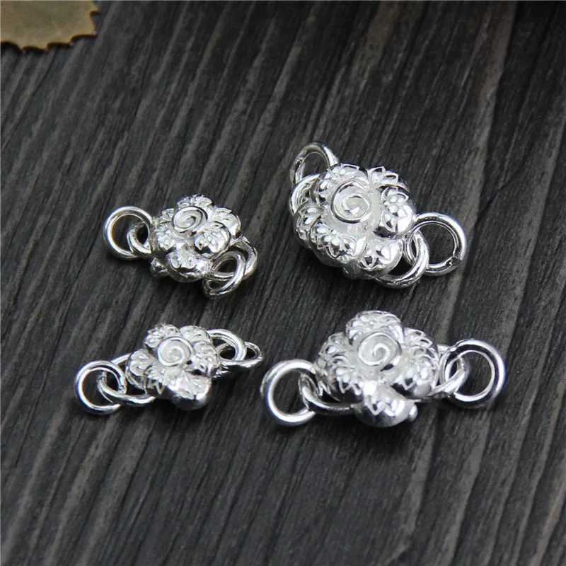 100 925 Sterling Silver Rose Connector Clasps For Bracelets Handmade