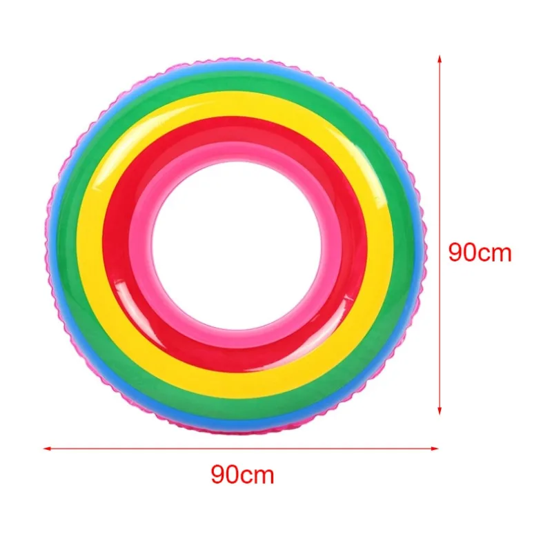 Открытый плавательный движение Прозрачный Радуга Цвет взрослых детей надувной круг для купания ребенка кольцо для плавания плавающий